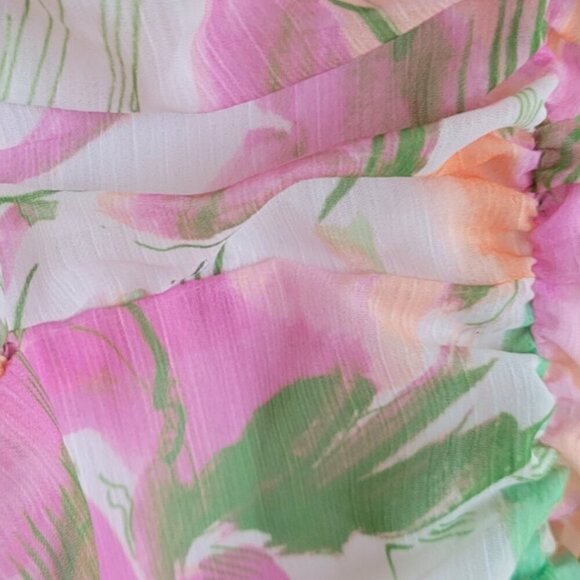 Abstract Watercolor Smocked Mini Dress Large by Lost + Wander - Picture 7 of 16